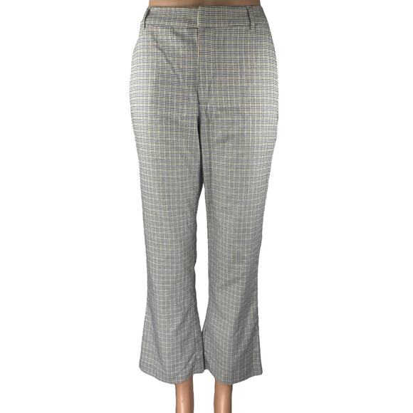 Abercrombie & Fitch Multicolor Plaid Mid Rise Flared Bootcut Trousers Pants Sz S - Picture 1 of 4